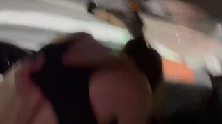 PUBLIC CREAMPIE @ the Gas Station people watch CAR SEX