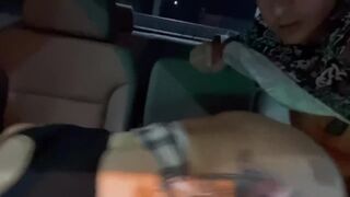 PUBLIC CREAMPIE @ the Gas Station people watch CAR SEX